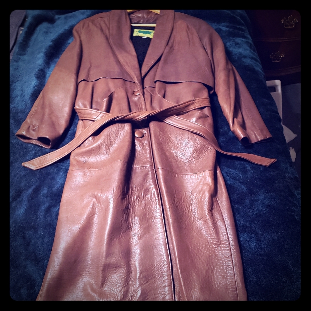 Women's Leather Trench Coat